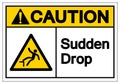 Caution Sudden Drop Symbol Sign, Vector Illustration, Isolated On White Background Label. EPS10 Royalty Free Stock Photo