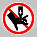 Caution Symbol for Injuries from Sharp Objects in Industrial Settings Royalty Free Stock Photo