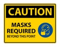 Caution Symbol Masks Required Beyond This Point Sign