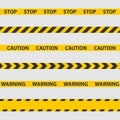 Caution tape, police line and danger tapes. Royalty Free Stock Photo