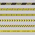 Caution tape set of yellow warning ribbons Royalty Free Stock Photo