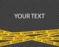 Caution tape. Template for texts and picture. Caution tape on transparent background.