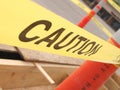 A caution taped off site