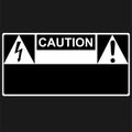 Caution and thunderbolt danger high voltage signs Royalty Free Stock Photo