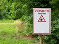 Caution tick sign in German Royalty Free Stock Photo
