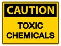 Caution Toxic Chemicals Symbol Sign On White Background