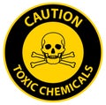 Caution Toxic Chemicals Symbol Sign On White Background