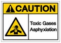 Caution Toxic Gases Asphyxiation Symbol Sign, Vector Illustration, Isolate On White Background Label .EPS10