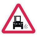 Tractor, warning road sign, eps. Royalty Free Stock Photo