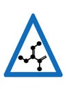 Caffeine Molecule Symbol Within Caution Triangle for Safety Awareness in Consumer Products Royalty Free Stock Photo
