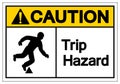 Caution Trip Hazard Symbol Sign,Vector Illustration, Isolated On White Background Label. EPS10 Royalty Free Stock Photo