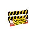Caution of under construction board design template Royalty Free Stock Photo