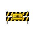 Caution of under construction board design template Royalty Free Stock Photo