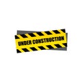 Caution of under construction board design template Royalty Free Stock Photo