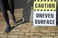 Caution - Uneven Surface Sign