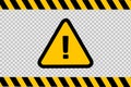 Caution and warning. Exclamation mark icon isolated on yellow triangle Royalty Free Stock Photo