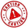 Caution warning grunge stamp Royalty Free Stock Photo