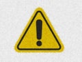 Caution warning sign, be careful symbol icon isolated in white background. Hazard warning safety sign in dangerous situation. Royalty Free Stock Photo