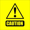 caution warning sign on yellow background vector