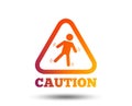 Caution wet floor icon. Human falling symbol. Royalty Free Stock Photo