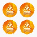 Caution wet floor icon. Human falling symbol. Royalty Free Stock Photo