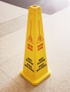 Caution wet floor plastic sign cone