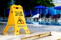 Caution wet floor sign Royalty Free Stock Photo