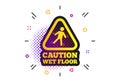 Caution wet floor icon. Human falling symbol. Vector Royalty Free Stock Photo