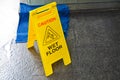 Caution wet floor warning sign