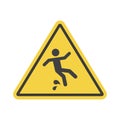 Caution wet floor yellow vector sign