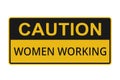Caution Women Working Sign Vector Royalty Free Stock Photo