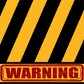 Caution, yellow black sign says about the danger Royalty Free Stock Photo