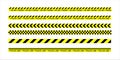 Caution yellow tape police security danger taped forbidden line safe attention in vector