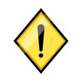 caution yellow warning sign cartoon vector illustration Royalty Free Stock Photo