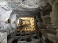 Cava d`ispica catacombs larderia cave in sicily italy