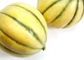 Cavaillon Melon, cucumis melo, Fruits on White Background Royalty Free Stock Photo