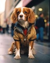 Cavalier King Charles Spaniel dog in jacket