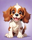 Cavalier Spaniel puppy dog cartoon character