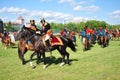 Cavalry attack with napoleon Royalty Free Stock Photo