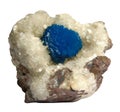 Cavansite on Stilbite mineral crystals from India.