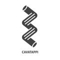 Cavatappi glyph icon. Italian pasta symbol. Vector illustration