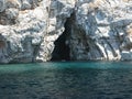 Cave in aegean sea turkey Royalty Free Stock Photo