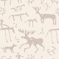 Cave art seamless pattern