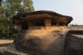 Udayagiri Cave 8 `Tawa`, excavated into a hemispherical dome-shaped rock, with large flat rock crown resembling an Indian griddle