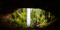 Cave behind north falls in silver falls state park Royalty Free Stock Photo