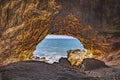 Cave called Grotta delle capre near San Felice Circeo. Royalty Free Stock Photo