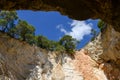 Cave on the coast of Gargano National park on Puglia Royalty Free Stock Photo