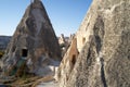 Cave dwellings at Goreme, Cappadocia, Turkey. Royalty Free Stock Photo