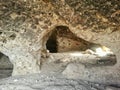 Cave dwellings Tsankawe pueblo New Mexico Royalty Free Stock Photo