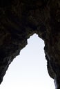 Cave entrance in the ballybunion cliffs Royalty Free Stock Photo